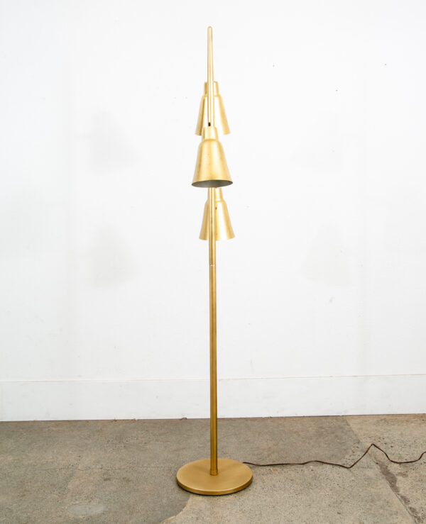 Mid Century Modern Floor Lamp Metal Brass Adjustable 3 Light American Vintage - Image 3