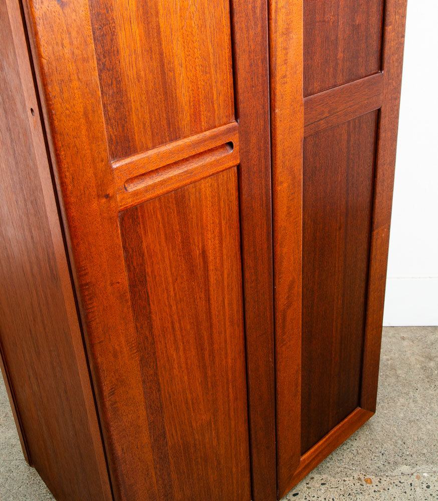 Mid Century Modern Closet Cabinet Armoire Mahogany Wardrobe Closet Drawers Mcm - Image 6