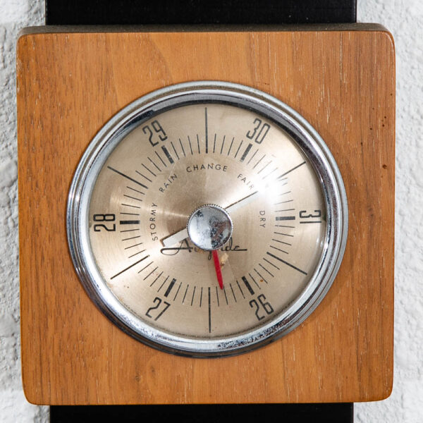 Mid Century Modern Hanging Wall Thermometer Humidity Barometer Walnut Guage Mcm - Image 4