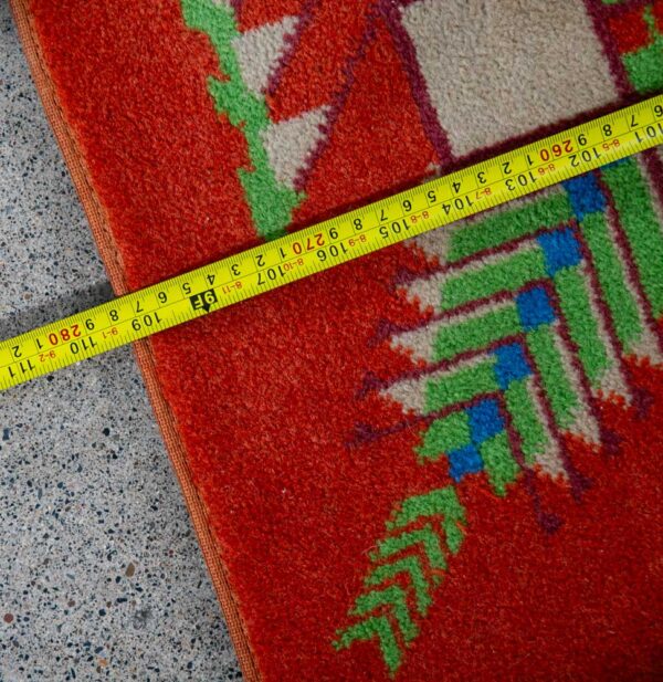 Mid Century Modern Area Rug Orange Green Frank Lloyd Wright Carpet 83x109" Mcm - Image 4