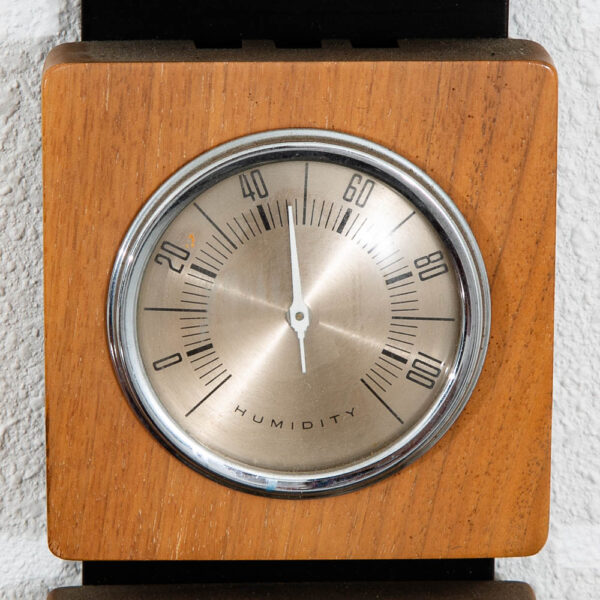 Mid Century Modern Hanging Wall Thermometer Humidity Barometer Walnut Guage Mcm - Image 7