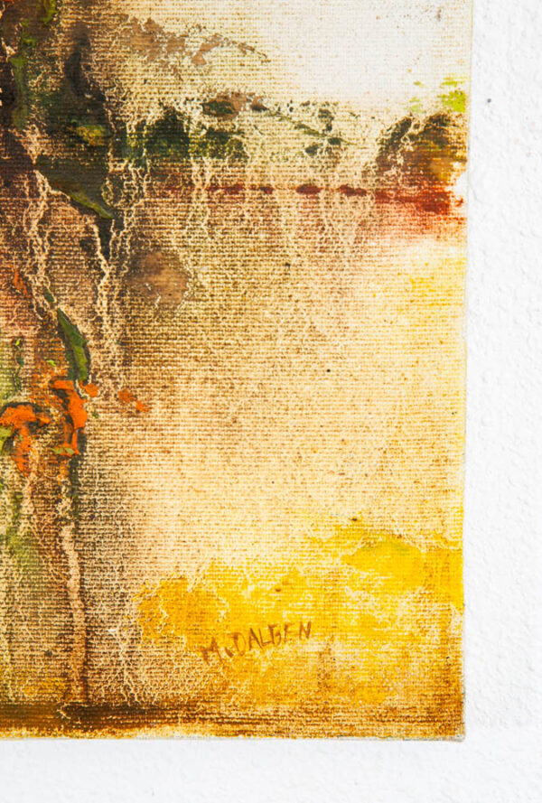 Mid Century Modern Oil Painting Original Art Abstract Landscape Signed M. Dalben - Image 4
