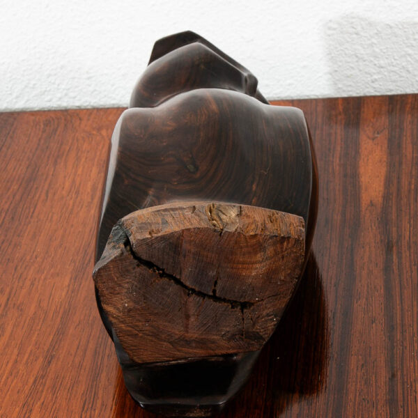Mid Century Danish Modern Artisan Carved Owl Sculpture Solid Rosewood Mcm Studio - Image 4