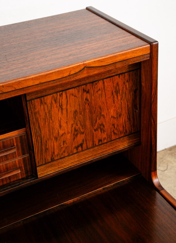 Mid Century Danish Modern Secretary Desk Cabinet Rosewood Vanity Drop Down Door - Image 10