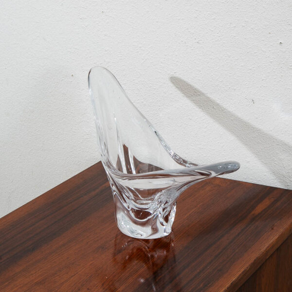 Mid Century Modern Abstracted Studio Art Glass Serving Bowl Vessel Daum Nancy NM - Image 8