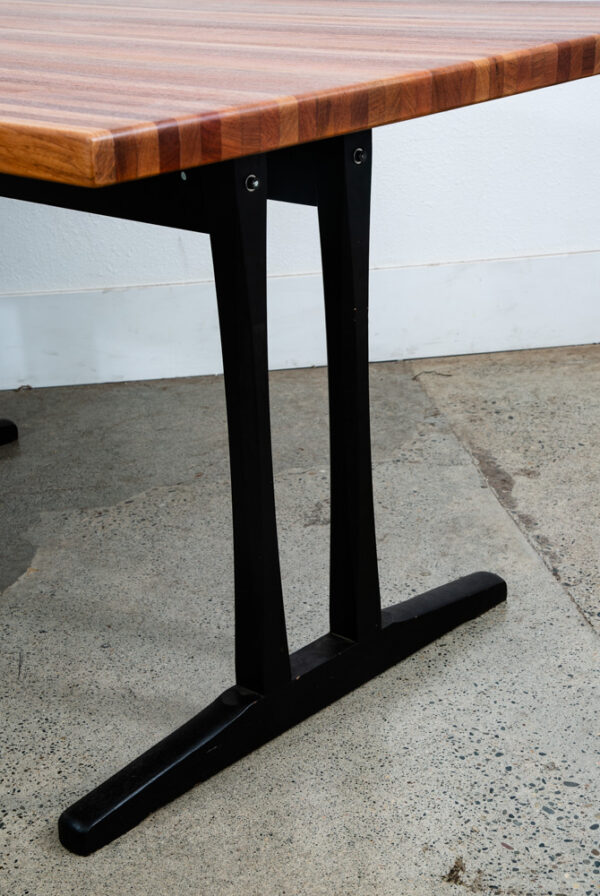 Mid Century Modern Dining Table Solid Wood Rectangular Kitchen Butcher Block Mcm - Image 4