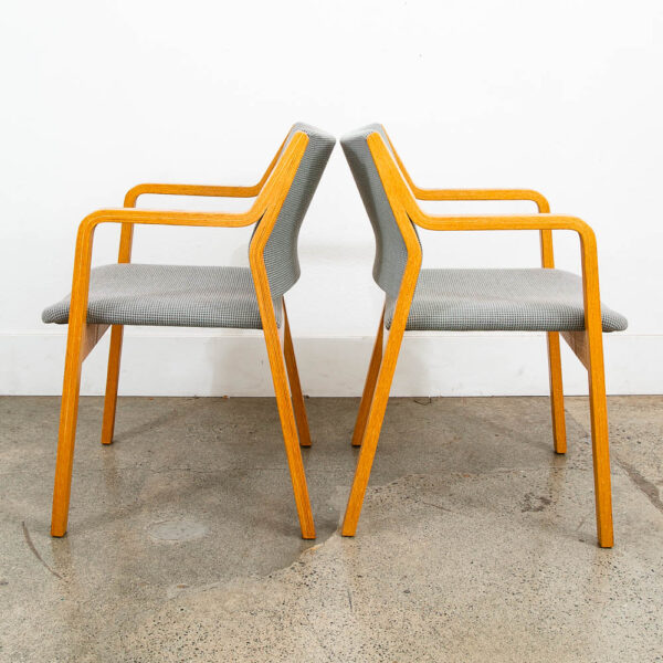 Mid Century Danish Modern Dining Chairs Set 5 Skagen Armchairs Rway Oak Vintage - Image 6