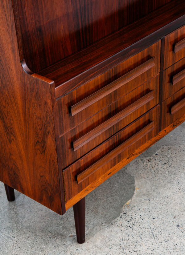 Mid Century Danish Modern Secretary Desk Cabinet Rosewood Vanity Drop Down Door - Image 6