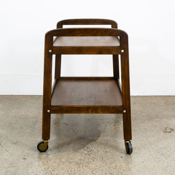 Mid Century Modern Serving Cart Trolley Wood Rolling Bar Walnut Mcm Serving Mcm - Image 5