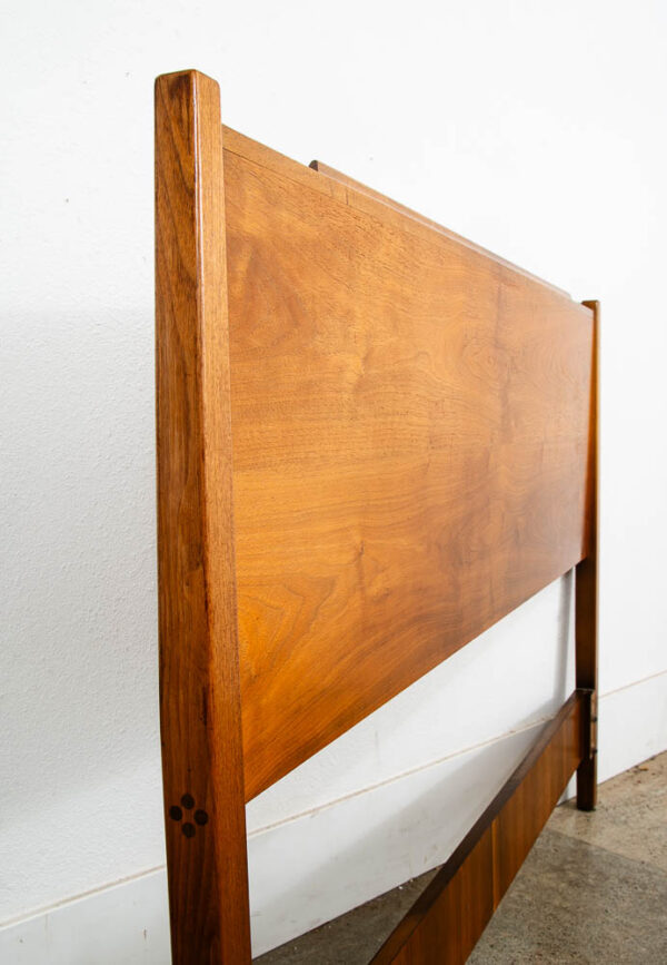 Mid Century Modern Headboard Full Size Drexel Declaration Bed Frame Walnut Mcm - Image 7