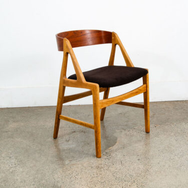 Mid Century Danish Modern Dining Chair Henning Kjaernulf Hansen Teak Oak Brown