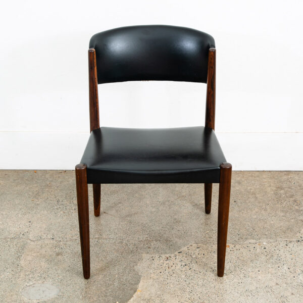 Mid Century Danish Modern Dining Chair Solid Rosewood Black Vintage Mcm Denmark - Image 2