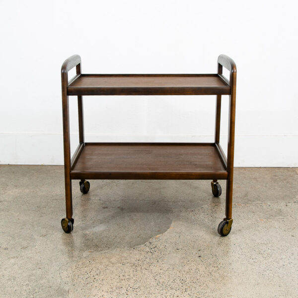 Mid Century Modern Serving Cart Trolley Wood Rolling Bar Walnut Mcm Serving Mcm - Image 4