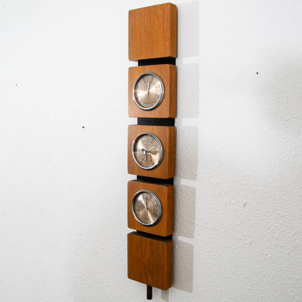 Mid Century Modern Hanging Wall Thermometer Humidity Barometer Walnut Guage Mcm - Image 8