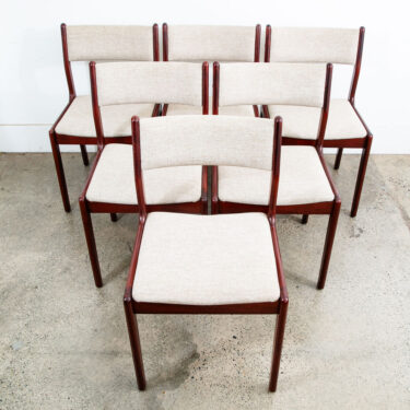 Mid Century Danish Modern Dining Chairs Set 6 Rosewood Firdahls White Denmark