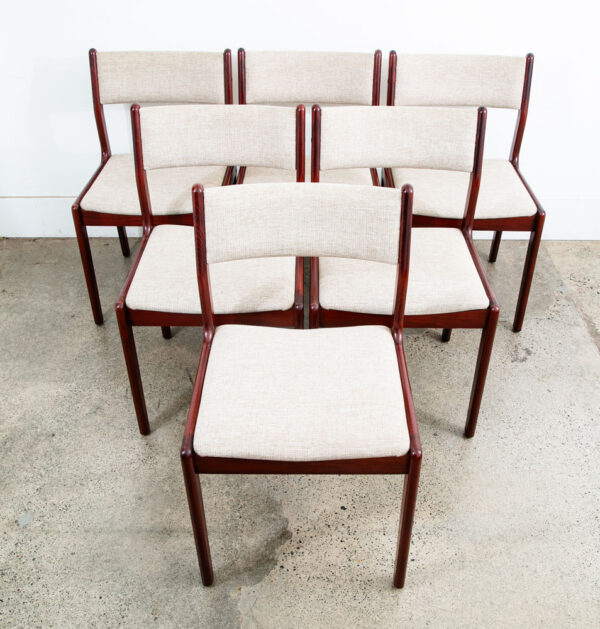 Mid Century Danish Modern Dining Chairs Set 6 Rosewood Firdahls White Denmark