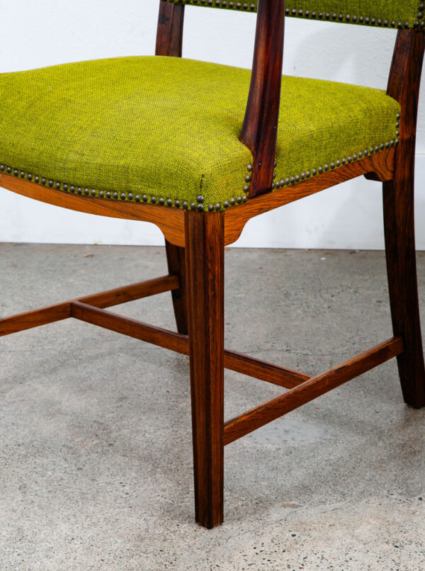 Mid Century Danish Modern Armchairs Chairs Ole Wanscher Rosewood Avocado Green 2 - Image 9