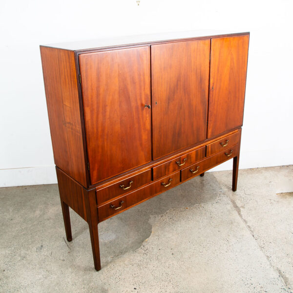 Mid Century Danish Modern Credenza Highboard Bar Sideboard Denmark Mcm Drawers