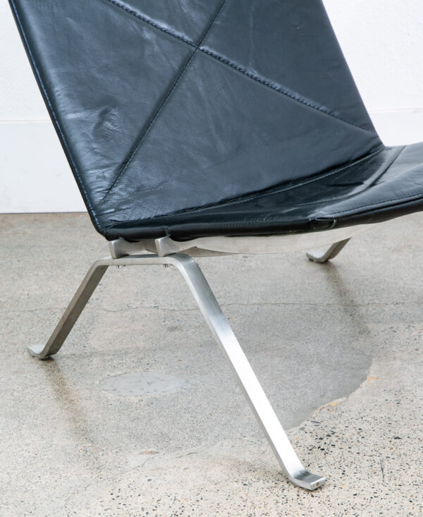 Mid Century Danish Modern Lounge Chair PK22 Kjaerholm Black Leather Easy Mcm - Image 10