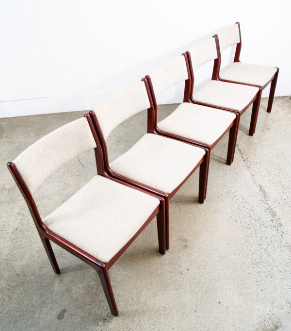 Mid Century Danish Modern Dining Chairs Set 6 Rosewood Firdahls White Denmark - Image 3