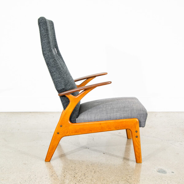 Mid Century Danish Modern Lounge Chair Recliner Christian Sorensen Teak Oak Mcm - Image 2