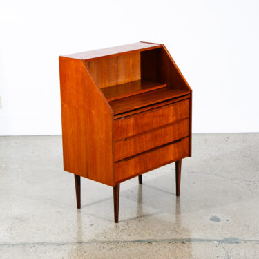 Mid Century Danish Modern Secretary Desk Bureau Denmark Vintage 3 Drawers Vanity