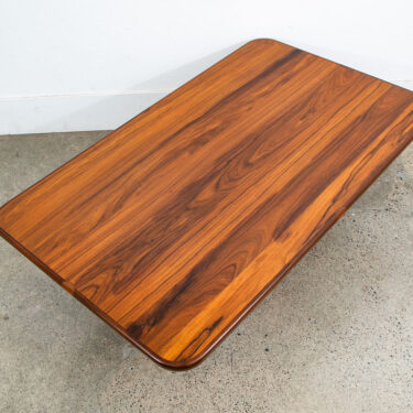 Mid Century Danish Modern Coffee Table Plinth Rosewood Rounded Rectangle Mobler