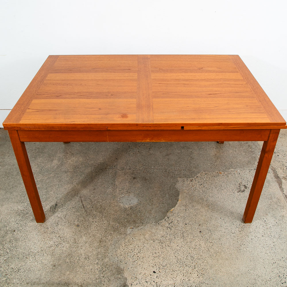 Mid Century Danish Modern Dining Table Teak Extension x2 Draw Leaf Denmark AM - Image 6