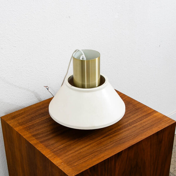 Mid Century Modern Fog & Morup Pendant Light White Round Jo Hammerborg Hanging - Image 8