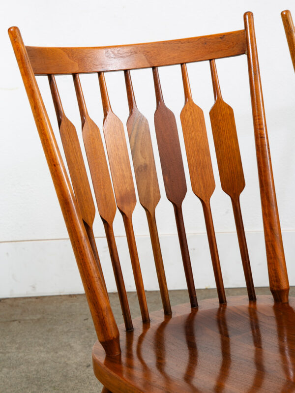 Mid Century Modern Dining Chairs 6 Drexel Centennial Kipp Stewart Solid Walnut - Image 12