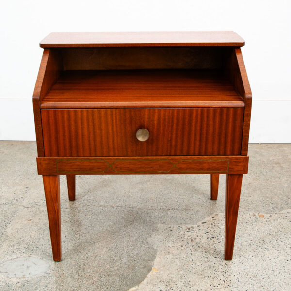 Mid Century Modern Nightstands End Side Tables Mahogany Drawer Shelf Vintage Mcm - Image 12