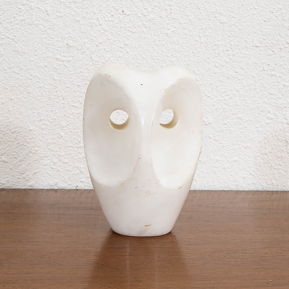 Mid Century Modern Owl Bookends White Marble Italian Pair Figurine Solid Heavy - Image 9