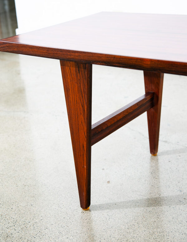 Mid Century Danish Modern Coffee Table Rosewood Mcm Vintage Denmark 60 in Mcm - Image 6
