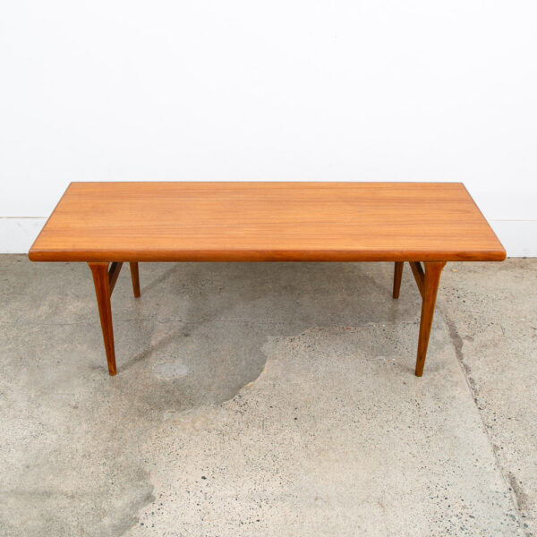 Mid Century Danish Modern Coffee Table Mobler Surfboard Teak Denmark Refinished - Image 3