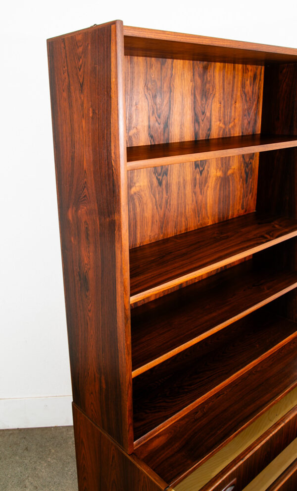 Mid Century Danish Modern Bookshelf Dresser Rosewood Credenza Kai Winding Drawer - Image 8