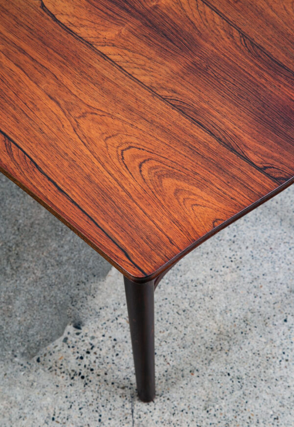 Mid Century Danish Modern Coffee Table Rosewood Rectangular Slat Shelf Vintage - Image 9