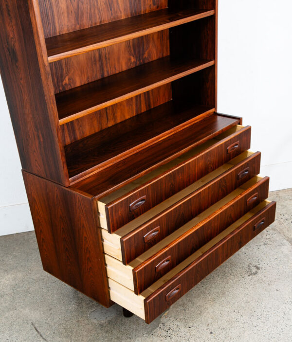 Mid Century Danish Modern Bookshelf Dresser Rosewood Credenza Kai Winding Drawer - Image 5