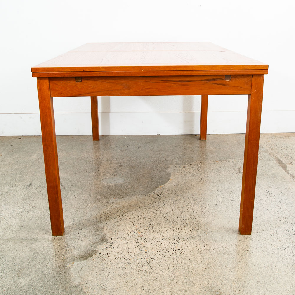 Mid Century Danish Modern Dining Table Teak Extension x2 Draw Leaf Denmark AM - Image 5