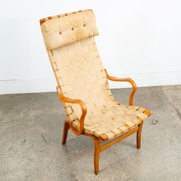Mid Century Danish Modern Lounge Chairs Dux Bruno Mathsson Eva Canvas Tan Mcm - Image 8