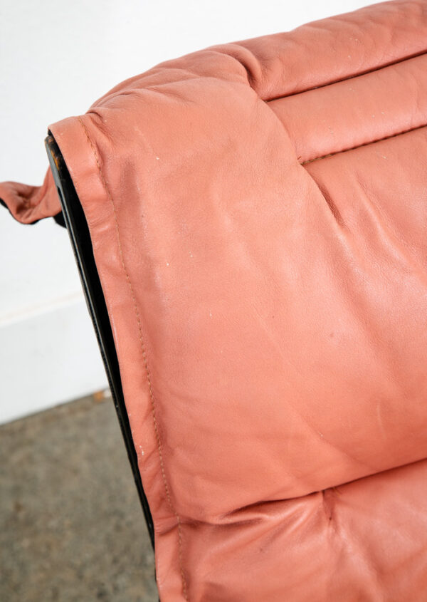 Mid Century Danish Modern Lounge Chairs Ingmar Relling Westnofa Pink Leather - Image 12