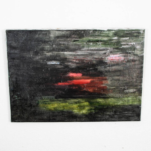 Mid Century Modern Painting Art Abstract Expressionism Green, Red, and Yellow Mcm - Image 7