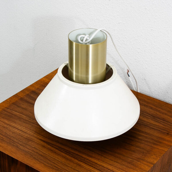 Mid Century Modern Fog & Morup Pendant Light White Round Jo Hammerborg Hanging - Image 3
