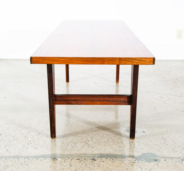 Mid Century Danish Modern Coffee Table Rosewood Mcm Vintage Denmark 60 in Mcm - Image 5