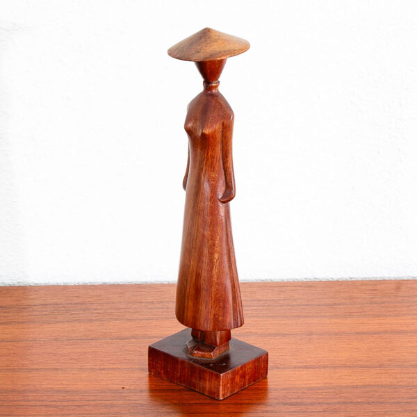 Hand Made Artisan Abstracted Woman Sculpture Carved Solid Walnut Studio Designed - Image 2