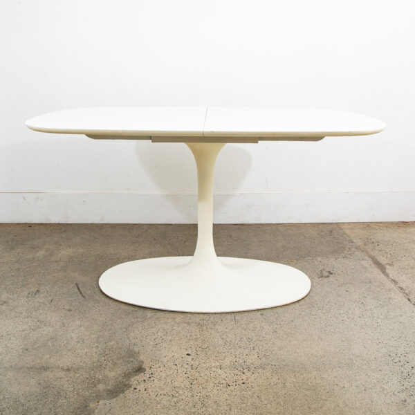 Mid Century Modern Dining Table Oval Tulip Burke Knoll Vintage Mcm Leaf x2 - Image 9