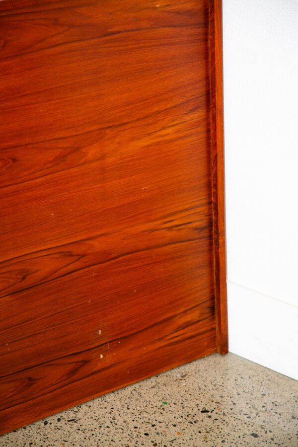 Mid Century Danish Modern Headboard Bed Frame Teak King Sz Rectangular Size Mcm - Image 5