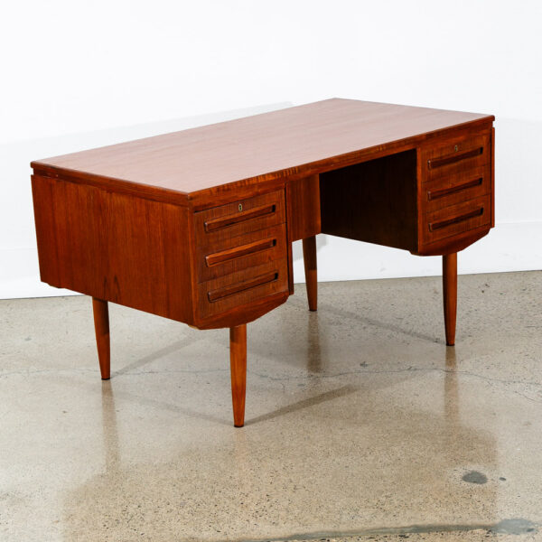 Mid Century Danish Modern Desk Office Executive Teak J Svenstrup Bar Denmark - Image 11
