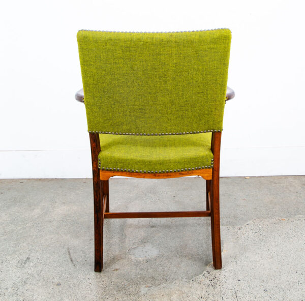 Mid Century Danish Modern Armchairs Chairs Ole Wanscher Rosewood Avocado Green 2 - Image 12