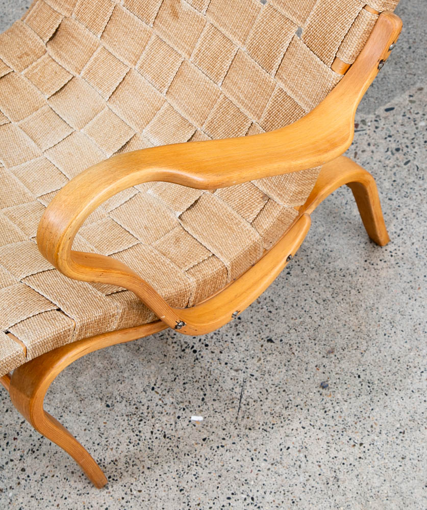 Mid Century Danish Modern Lounge Chairs Dux Bruno Mathsson Pernilla Canvas Tan - Image 6