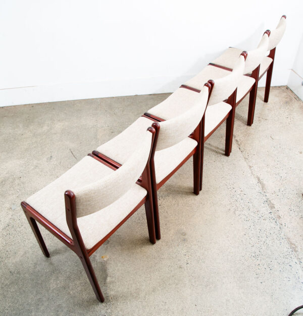 Mid Century Danish Modern Dining Chairs Set 6 Rosewood Firdahls White Denmark - Image 4